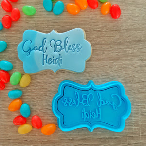 Custom God Bless Name Cookie Cutter & Fondant Stamp