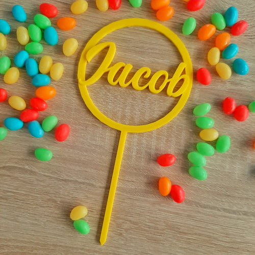Custom Name in Circle Cake Topper