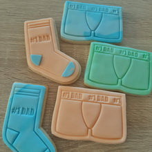 Load image into Gallery viewer, #1 Dad Sock Cookie Cutter &amp; Fondant Stamp