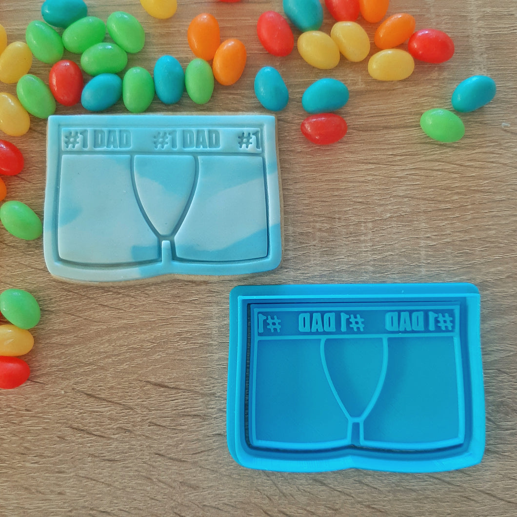 #1 Dad Underwear Cookie Cutter & Fondant Stamp