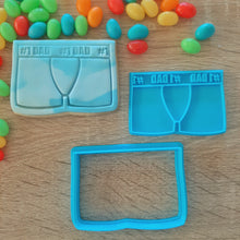Load image into Gallery viewer, #1 Dad Underwear Cookie Cutter &amp; Fondant Stamp