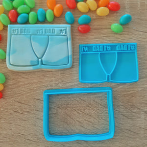 #1 Dad Underwear Cookie Cutter & Fondant Stamp