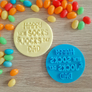 Happy New Socks & Jocks Day Fondant Stamp