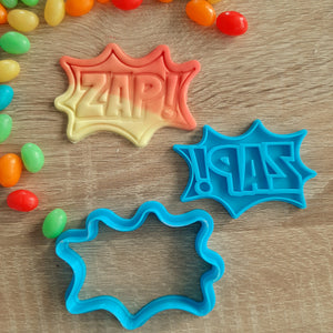 ZAP! Cookie Cutter & Fondant Stamp