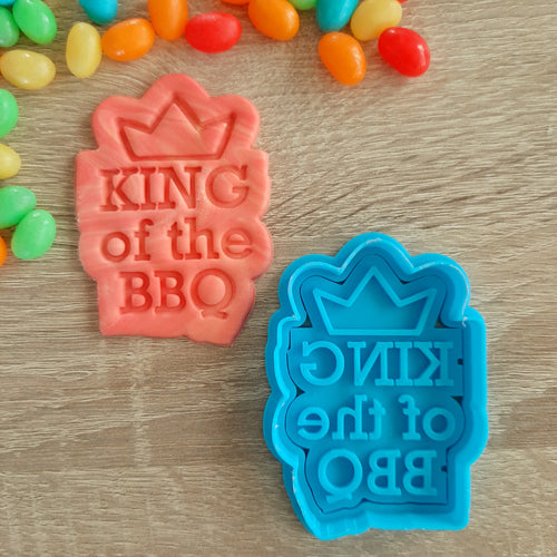 King of the BBQ Cookie Cutter & Fondant Stamp