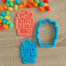 Load image into Gallery viewer, King of the BBQ Cookie Cutter &amp; Fondant Stamp