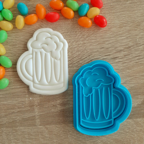 Beer Mug Cookie Cutter & Fondant Stamp
