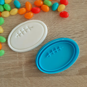 Rugby Ball Cookie Cutter & Fondant Stamp