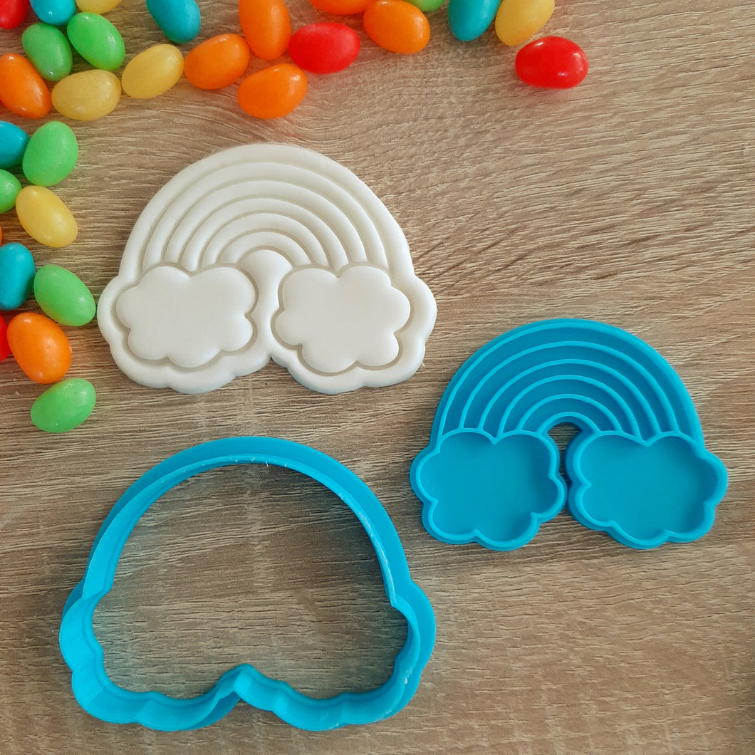 Rainbow with Clouds Cookie Cutter & Fondant Stamp