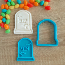 Load image into Gallery viewer, Gravestone Cookie Cutter &amp; Fondant Stamp