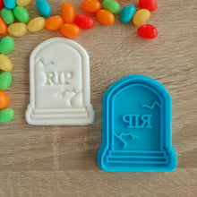 Load image into Gallery viewer, Gravestone Cookie Cutter &amp; Fondant Stamp