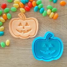 Load image into Gallery viewer, Carved Pumpkin Cookie Cutter &amp; Fondant Stamp