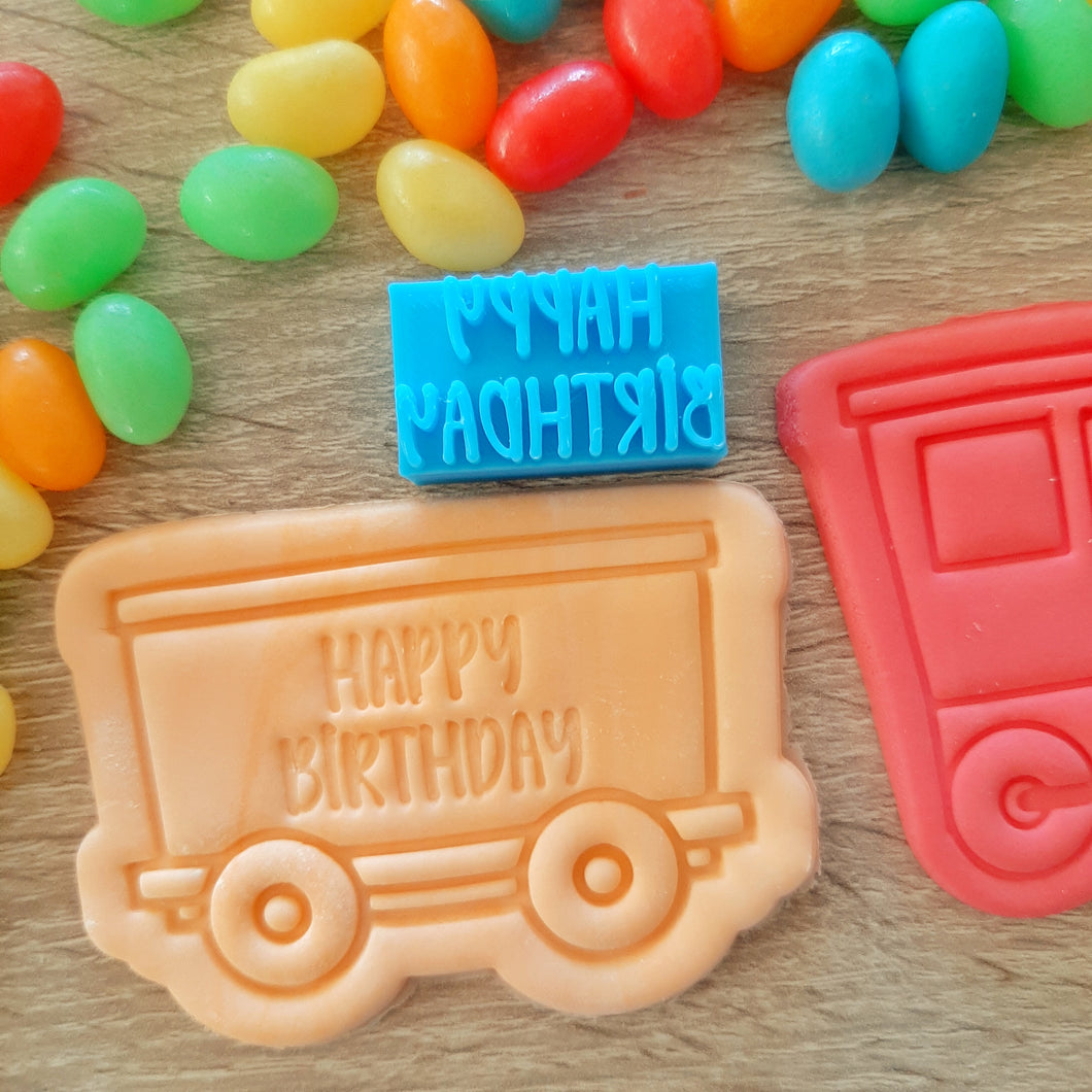 Mini Happy Birthday Fondant Stamp