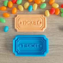 Load image into Gallery viewer, Ticket Cookie Cutter &amp; Fondant Stamp