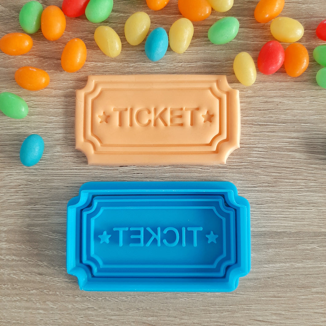 Ticket Cookie Cutter & Fondant Stamp