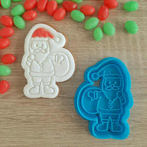 Santa (with sack) Cookie Cutter & Fondant Stamp