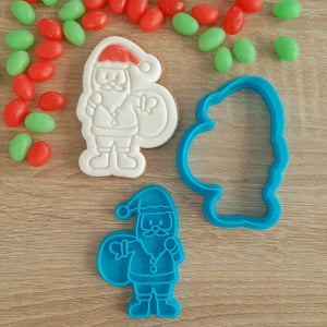 Santa (with sack) Cookie Cutter & Fondant Stamp