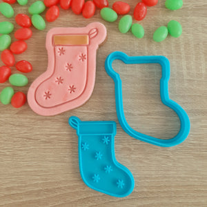 Stocking Cookie Cutter & Fondant Stamp
