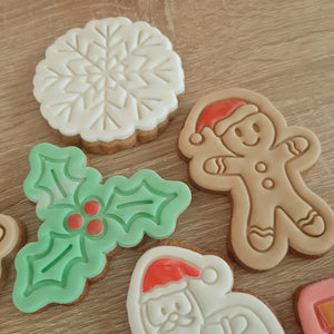 Santa Hat Gingerbread Man Cookie Cutter & Fondant Stamp