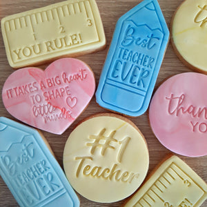 Best Teacher Ever Cookie Cutter & Fondant Stamp