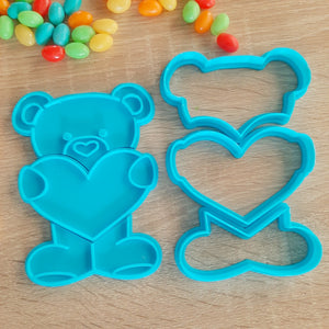 XL Teddy (6pcs) Cookie Cutter & Fondant Stamp Set