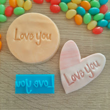 Load image into Gallery viewer, Small Valentines Day Text Fondant Stamp