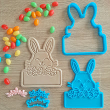 Load image into Gallery viewer, XL Easter Bunny with Name Box (4pcs) Cookie Cutter &amp; Fondant Stamp Set