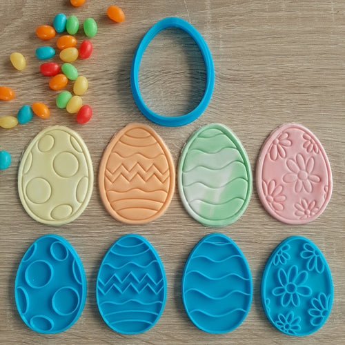 Easter Egg Cookie Cutter & Fondant Stamps