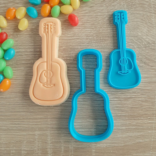 Guitar Cookie Cutter & Fondant Stamp