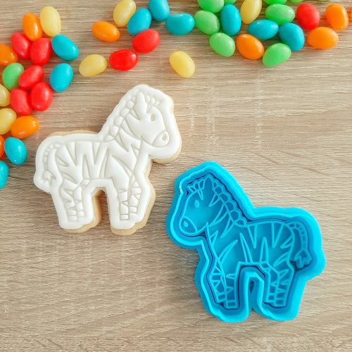 Zebra Cookie Cutter & Fondant Stamp